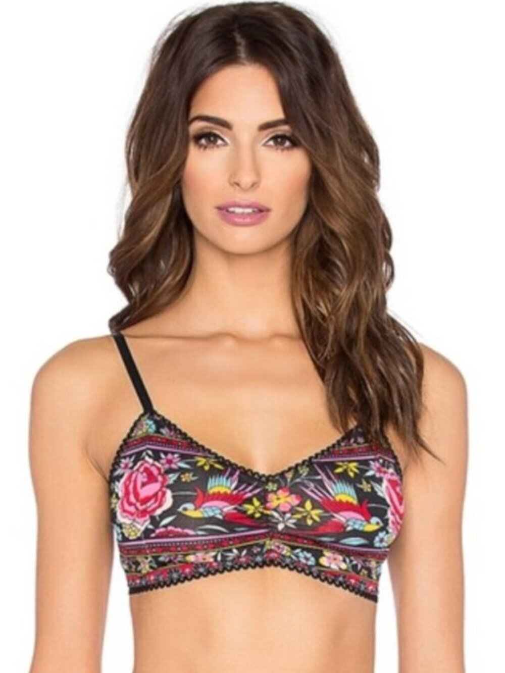 Spell Hotel Paradiso Bralette Bra Crop Top Jet Print Size XS